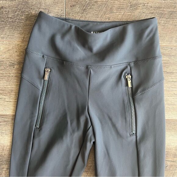 ATHLETA Stellar Tight Anthracite Grey Work Travel Size XXS Zipper Pockets Pants - Picture 4 of 12